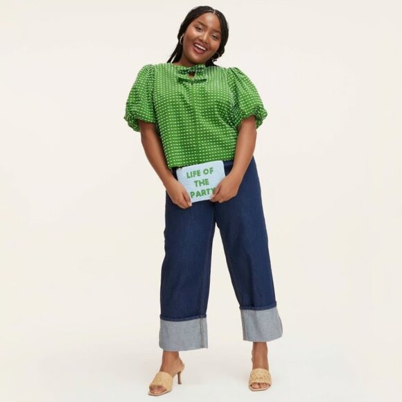 Dot Green Puff Short Sleeve Blouse - kate spade new york x Target 3x - Picture 3 of 3